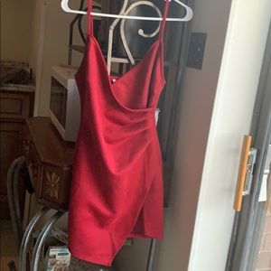 Red Strappy Wrap Dress